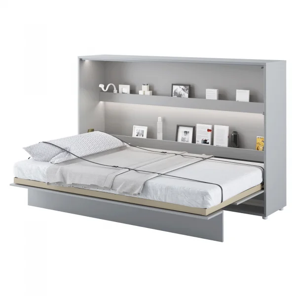 Letto a scomparsa orizzontale 120x200 cm una piazza e mezza grigio Camelio