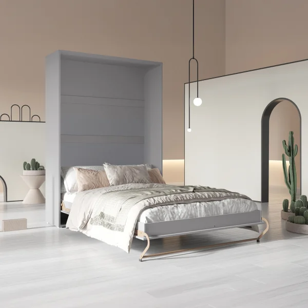 Letto a scomparsa verticale 140x200 cm alla francese grigio Chimera