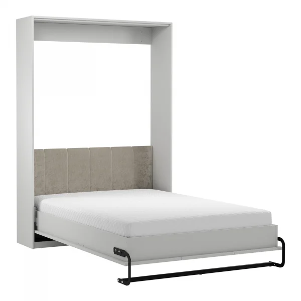 Letto a scomparsa verticale 140x200 cm alla francese shabby bianco Shubo