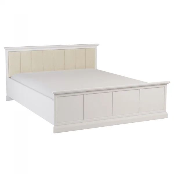Letto matrimoniale 160x200 cm con rete a doghe shabby bianco Purro