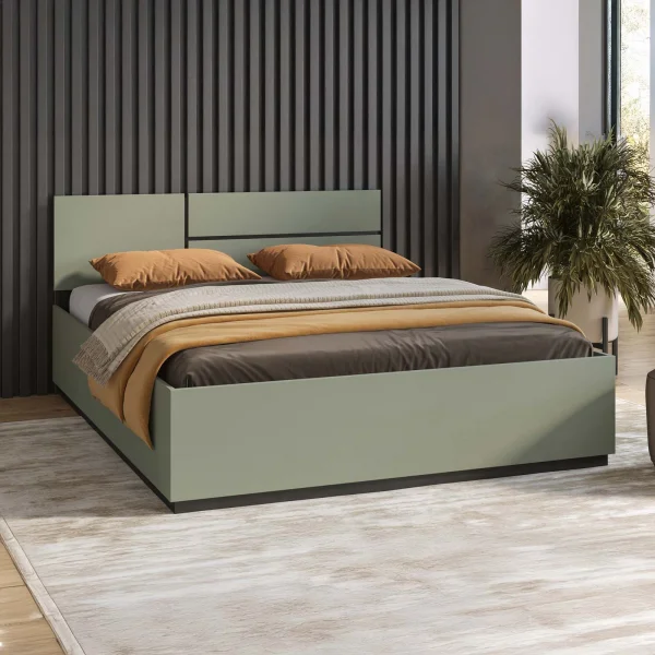Letto matrimoniale 160x200cm testiera reversibile verde Lolla
