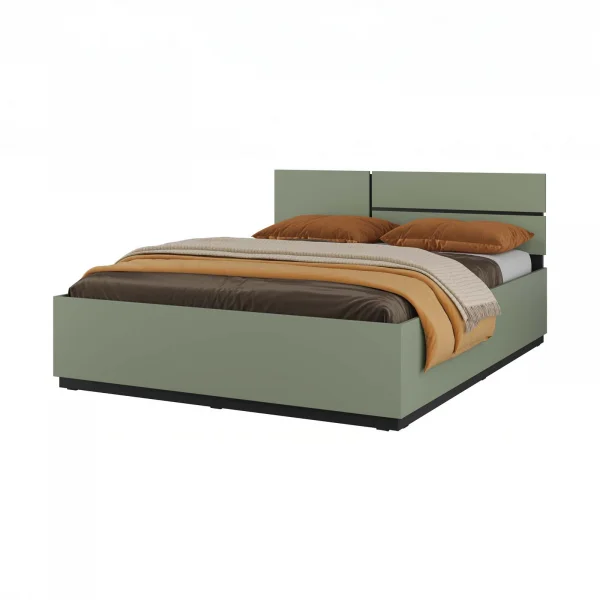 Letto matrimoniale 160x200cm testiera reversibile verde Lolla
