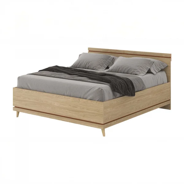 Letto matrimoniale oversize 180x200 cm moderno rovere Yu