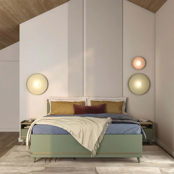 Letto matrimoniale oversize 180x200 cm moderno verde salvia Yu