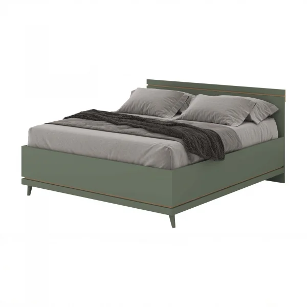 Letto matrimoniale oversize 180x200 cm moderno verde salvia Yu