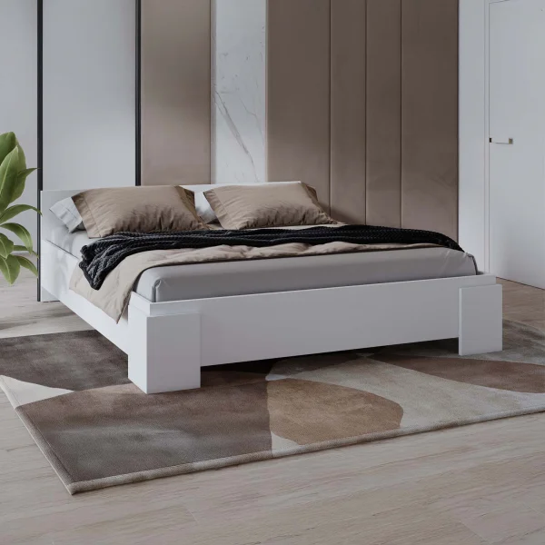 Letto matrimoniale oversize 180x200cm bianco opaco Frisk