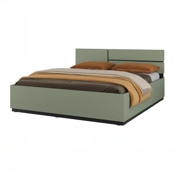 Letto matrimoniale oversize 180x200cm testiera reversibile verde Lolla