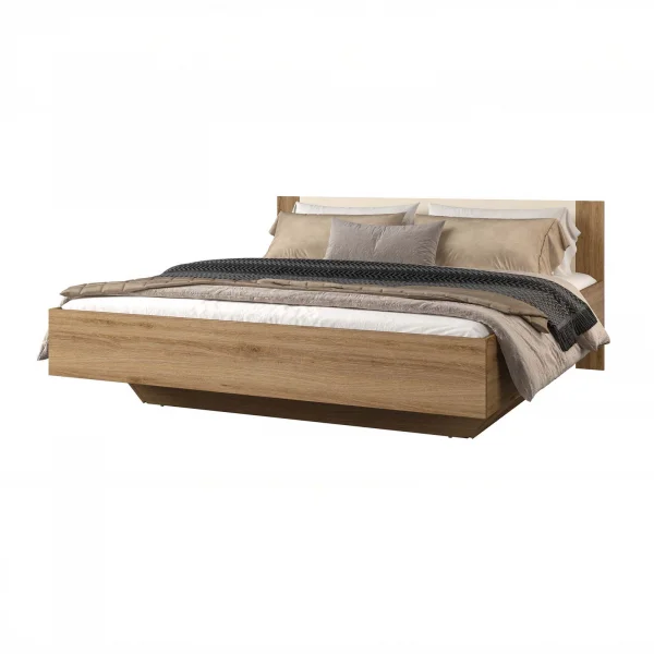 Letto matrimoniale oversize 180x200cm rovere beige Ama