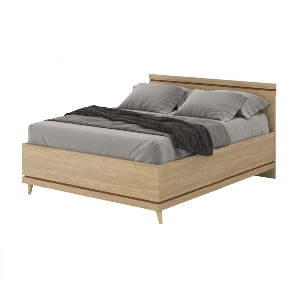 Letto matrimoniale standard 160x200 cm moderno rovere Yu