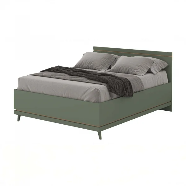 Letto matrimoniale standard 160x200 cm moderno verde salvia Yu