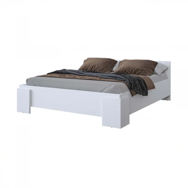 Letto matrimoniale standard 160x200cm bianco opaco Frisk