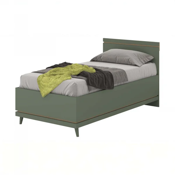 Letto singolo 100x200 cm moderno verde salvia Yu