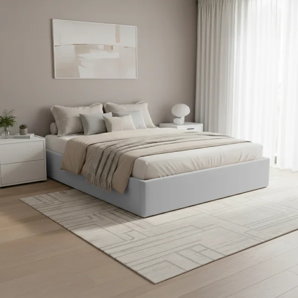 Letto sommier matrimoniale contenitore 160x200 cm con rete grigio Winny