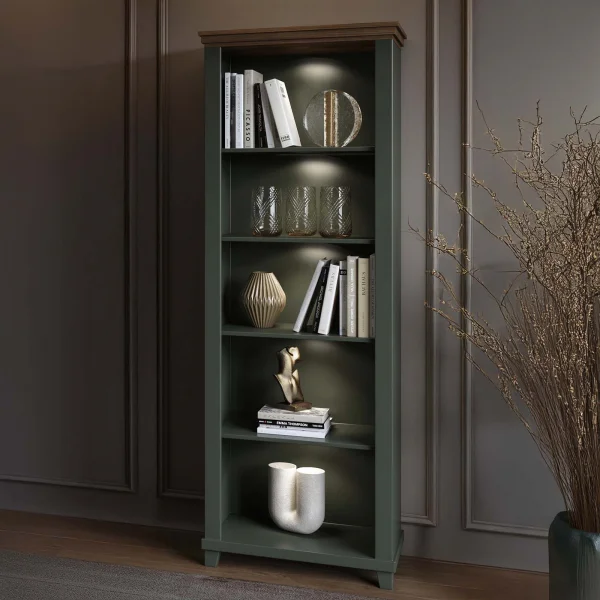 Libreria 71x200h cm 5 vani verde quercia Texel