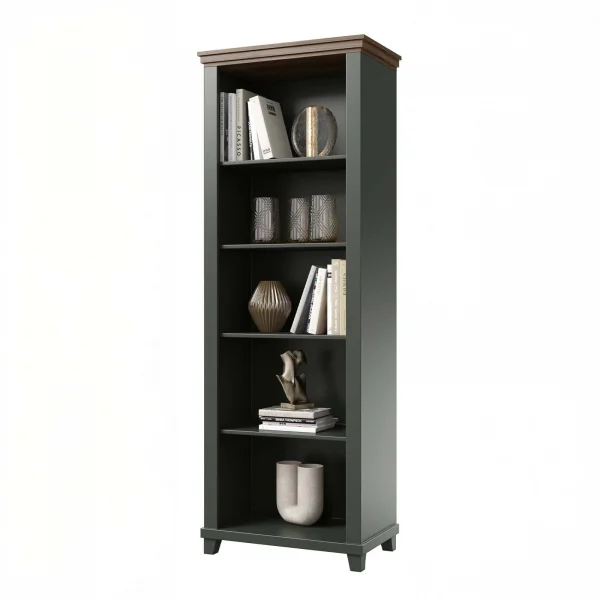Libreria 71x200h cm 5 vani verde quercia Texel