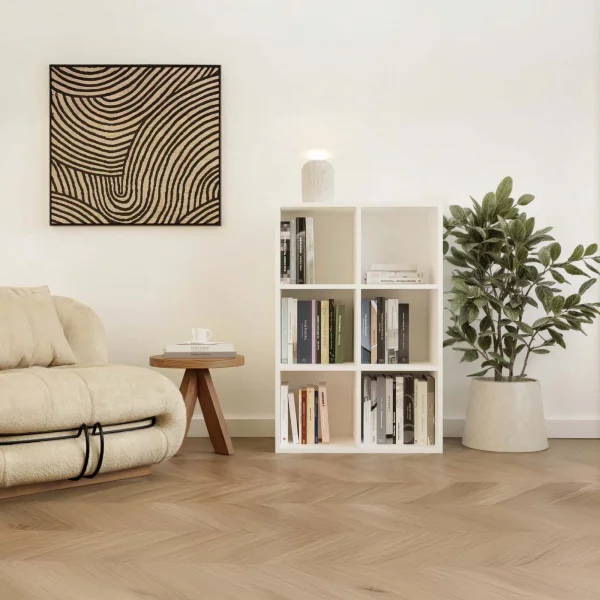 Libreria 90x60h cm 6 vani a giorno bianco Giove