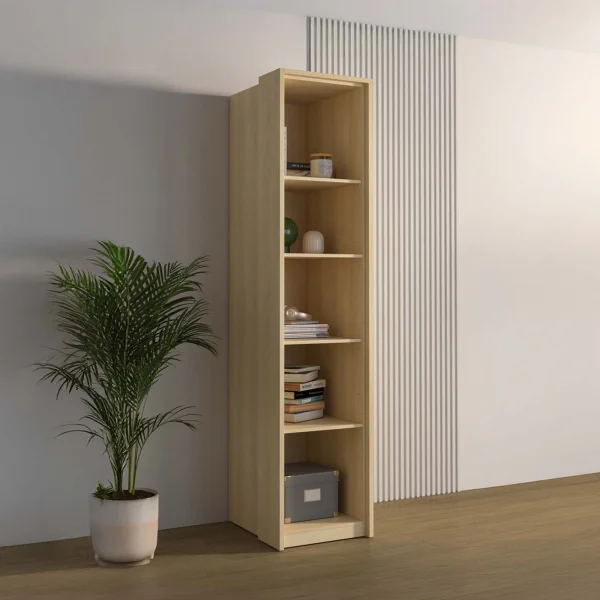 Libreria a colonna 45x215h cm 4 ripiani rovere Elvira