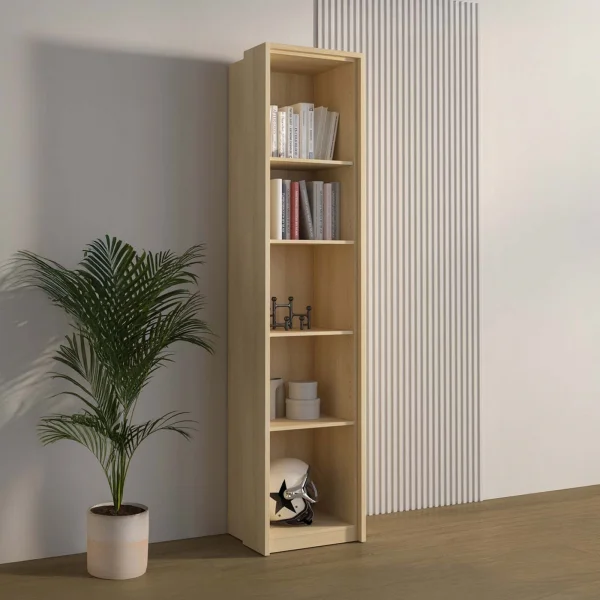 Libreria a colonna 45x215h cm con 5 vani rovere Elvira