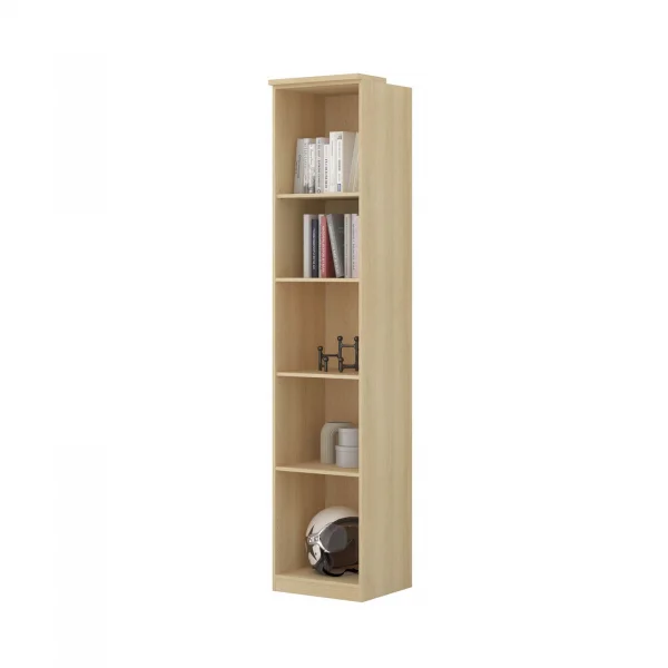 Libreria a colonna 45x215h cm con 5 vani rovere Elvira
