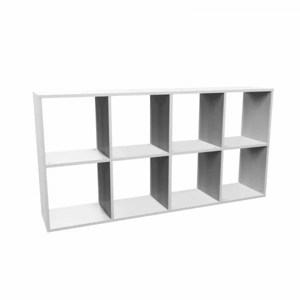 Libreria a parete 147x75h cm 8 vani a giorno bianco Giove