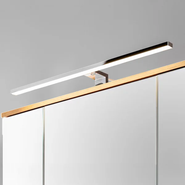 Luce led per specchio bagno 60 cm metallo cromato Dual