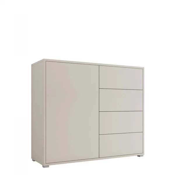 Madia 100x93h cm 1 anta 4 cassetti moderna beige cashmere Eindhoven