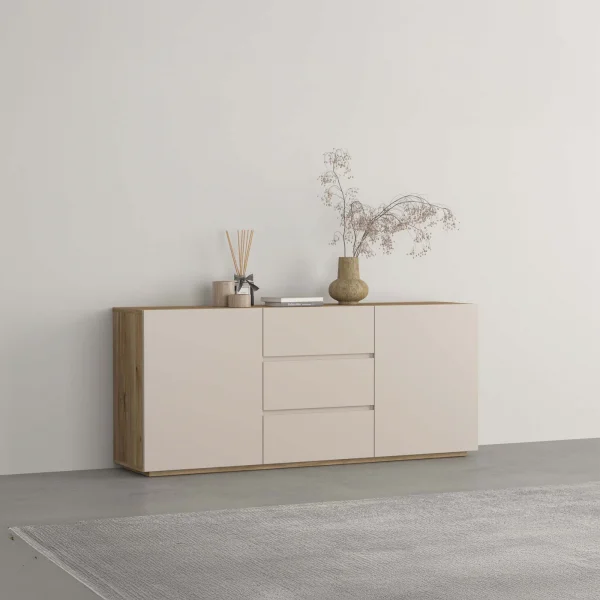 Madia 150x64h cm 2 ante 3 cassetti cashmere rovere Delia