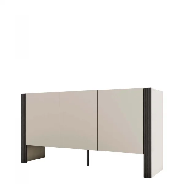Madia 151x79h cm 3 ante con design scanalato beige cashmere nero Medellín