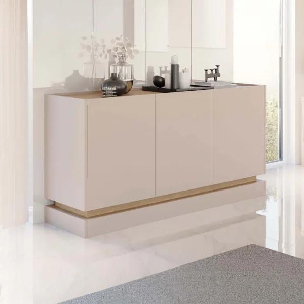 Madia 160x75h cm 3 ante moderna beige rovere Rhea
