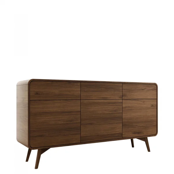 Madia 160x84h cm 3 ante 3 cassetti rovere scuro Walden