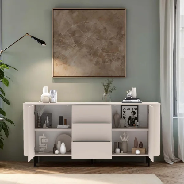 Madia 180x82h cm 2 ante 3 cassetti beige cashmere Lucrezia