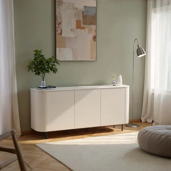 Madia 180x82h cm 3 ante moderna beige cashmere Lucrezia