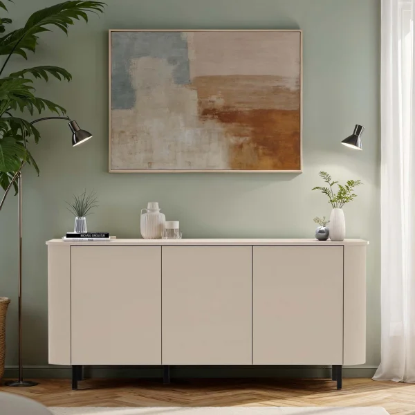 Madia 180x82h cm 3 ante moderna beige cashmere Lucrezia