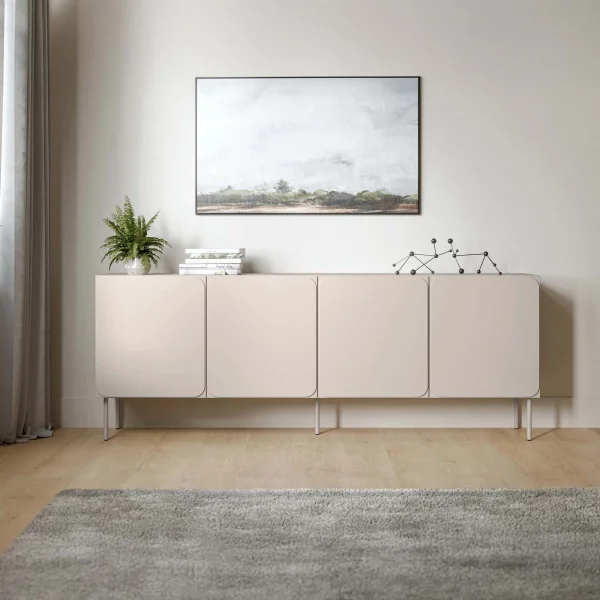 Madia 200x76h cm 4 ante moderna beige cashmere Maya