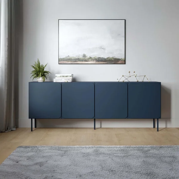 Madia 200x76h cm 4 ante moderna blu navy Maya