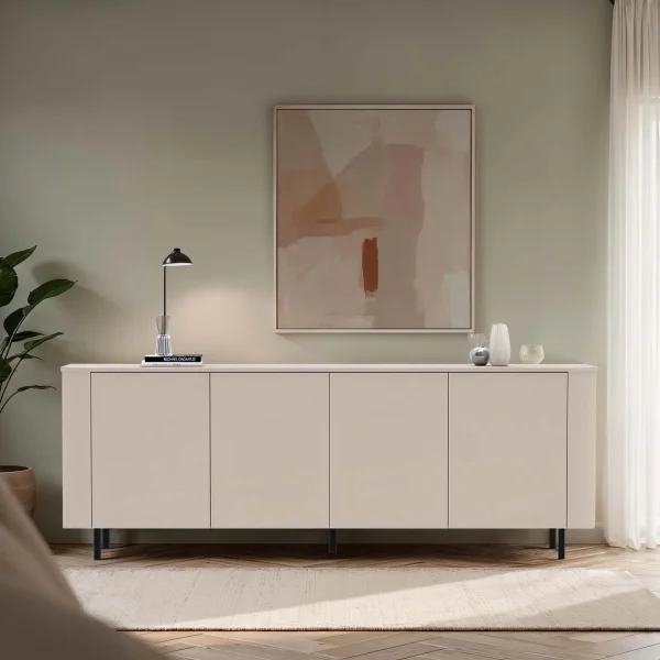 Madia 230x82h cm 4 ante moderna beige cashmere Lucrezia