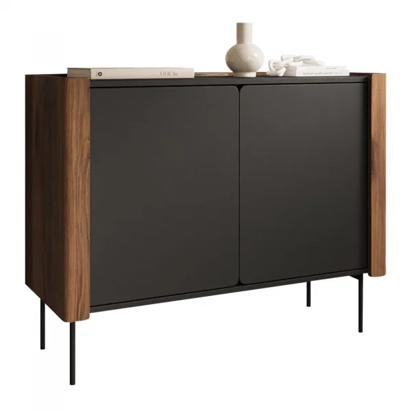 Madia moderna 105x83h cm 2 ante noce nero Wrappy