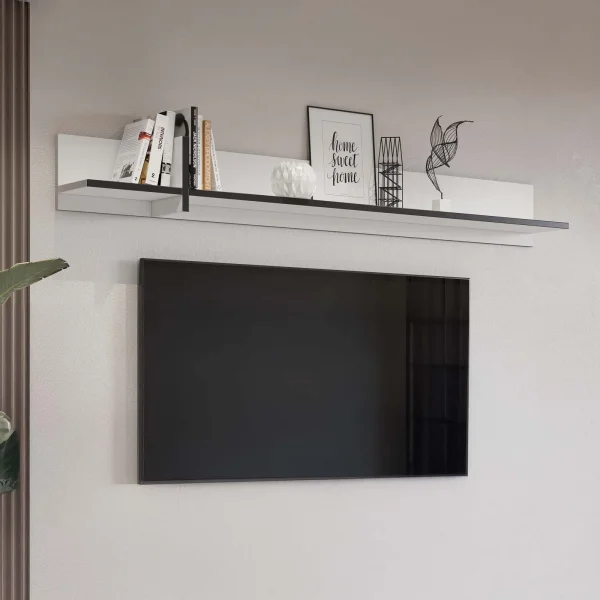 Mensola a muro 180x23h cm moderna bianco Lolla