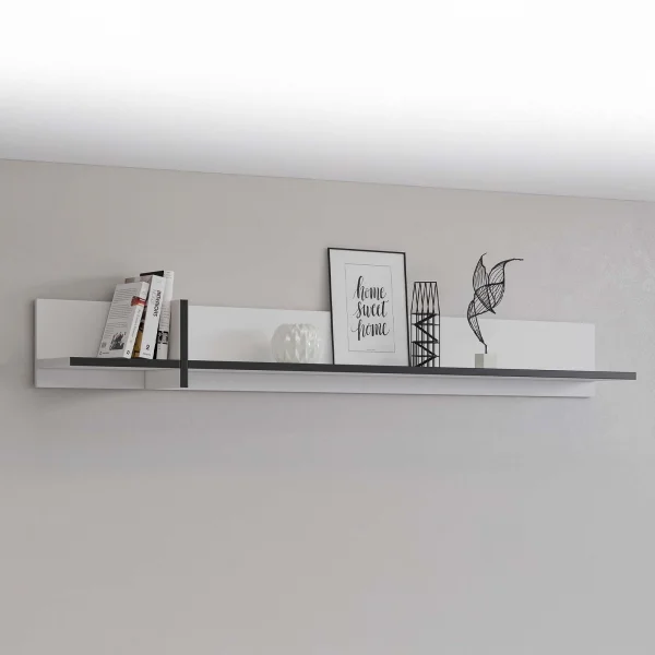 Mensola a muro 180x23h cm moderna bianco Lolla