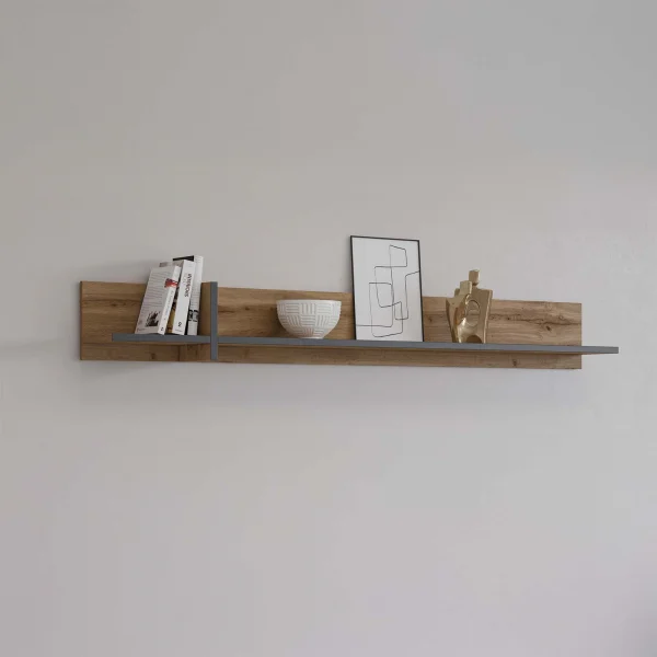 Mensola a muro 180x23h cm moderna rovere Lolla