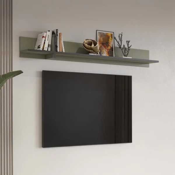 Mensola a muro 180x23h cm moderna verde Lolla