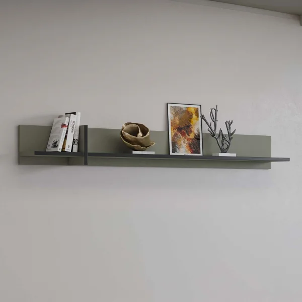 Mensola a muro 180x23h cm moderna verde Lolla