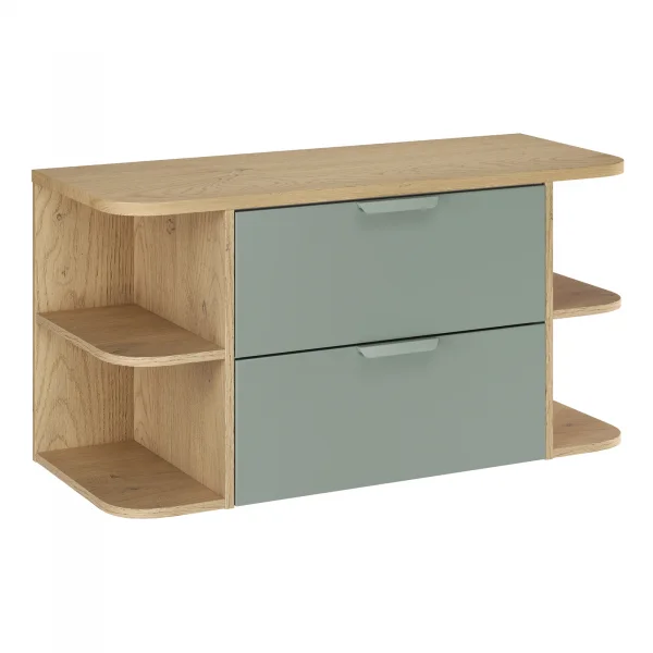 Mobile bagno sospeso 100cm 2 cassetti verde salvia rovere Speranza