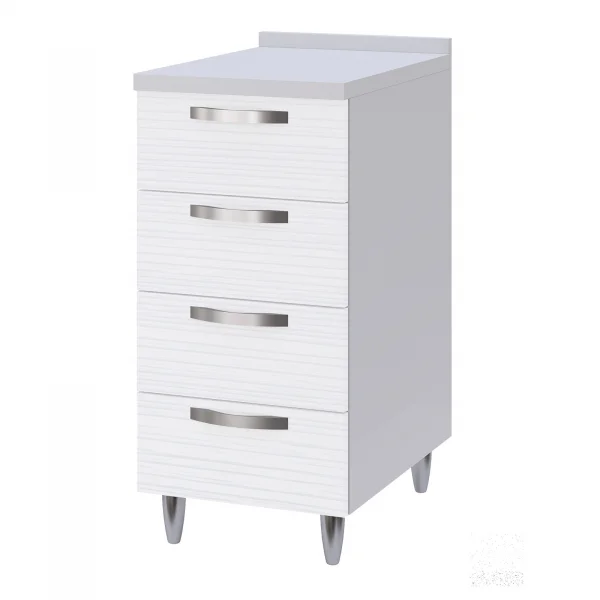 Mobile base cucina 40x86h cm 4 cassetti bianco frassinato Talise