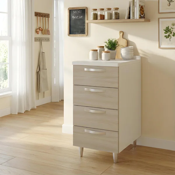Mobile base cucina 40x86h cm 4 cassetti rovere olmo Talise