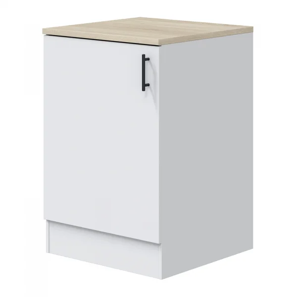 Mobile base multiuso 60x90h cm componibile 1 anta bianco lucido rovere Kimera