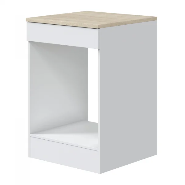 Mobile base per forno a incasso 60x90h cm componibile bianco lucido rovere Kimera