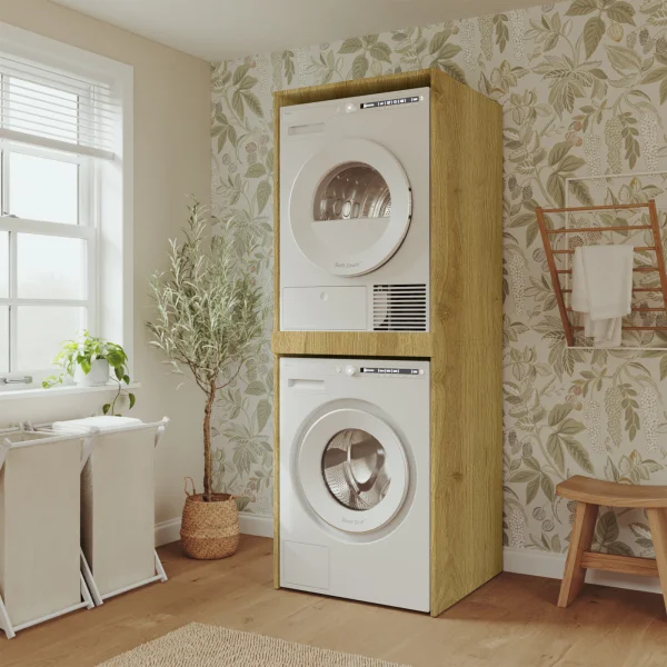 Mobile lavatrice e asciugatrice 64x180h cm rovere nodoso Motty