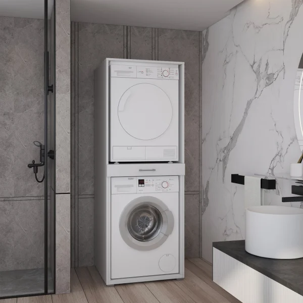 Mobile lavatrice e asciugatrice 69x189h cm bianco Ordinary
