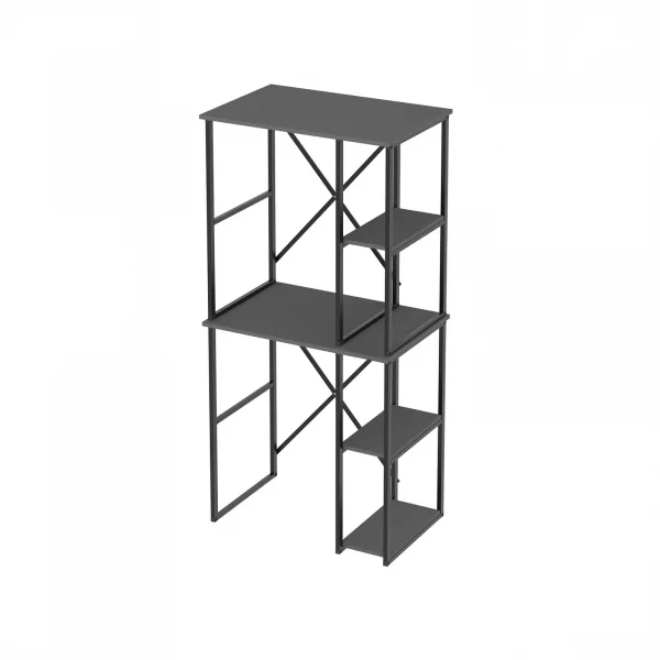 Mobile lavatrice e asciugatrice 90x188h cm 4 vani a vista industrial metallo antracite Loft